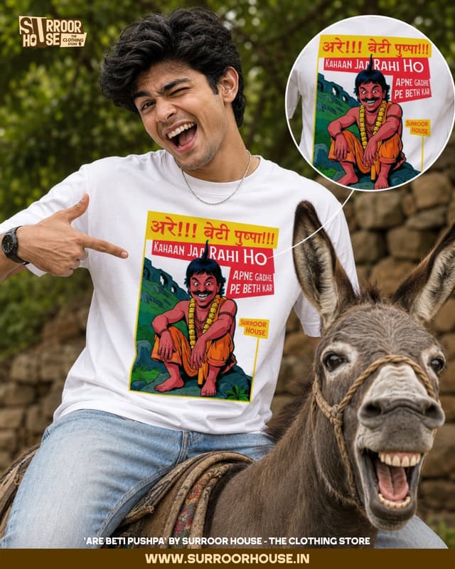 'Are Beti Pushpa’ Luxury Oversized Unisex T-Shirt | 100% Cotton With Heavy Luxurious Feel